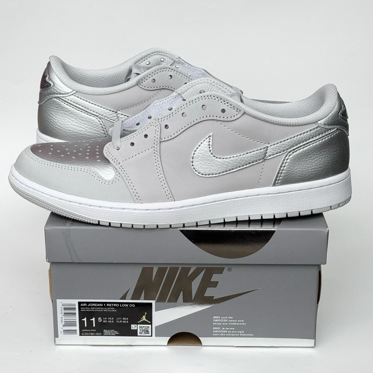 Las mejores ofertas en Jordan 1 Retro OG Low Metallic Silver | eBay