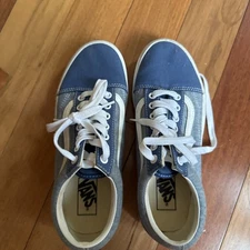 Vans Old Skool Blue Denim Skateboarding Shoes men 7 women 8.5