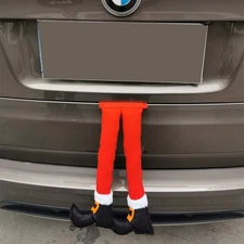 Sattiyrch Christmas Car Auto Costume Decoration Santa Claus Legs Holiday Gift 