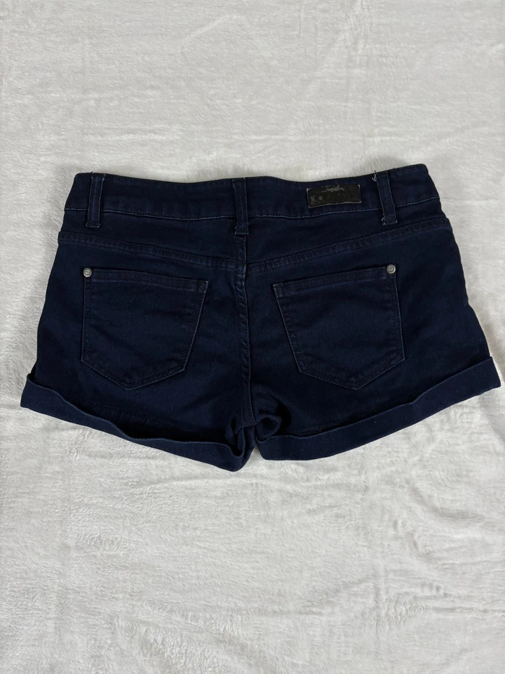 Celebrity Pink Shorts Womens Size 7 Blue Denim Stretch Cuffed Mid-Rise CJ3443F55 - Image 2 of 4
