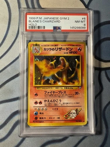 New Listing1999 POKEMON JPN GYM 2 #6 BLAINE'S CHARIZARD-HOLO PSA 8