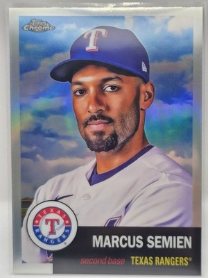 Marcus Semien 2022 Topps Chrome Platinum Anniversary Refractor #380 Rangers  L1