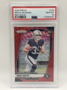 2024 Prizm Brock Bowers Rookie  Red Wave /149 PSA 10 Card# 315