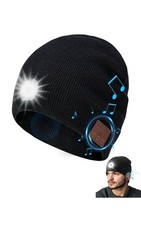 TOUCH TWO Bluetooth Beanie Hat with LED Light Wireless Musical 1, Black