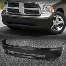 For 09-12 Dodge Ram 1500 Black Steel Front Bumper Face Bar Wo Fog Light Holes