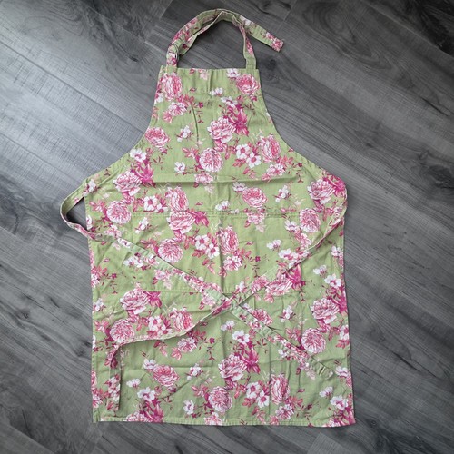 Williams Sonoma Schürze Classic Toile Floral 100% Baumwolle Hergestellt in den USA Grün Rosa