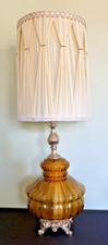 43 -3 Way-VTG Amber Glass Globe Table Lamp-Or...