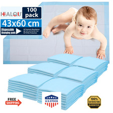 Healqu 100 Pack Disposable Baby Changing Pad Liners 17x24 Super Soft Absorbent