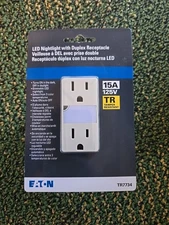 Eaton 15 -Amp 125-volt Decorator Outlet with Night Light Almond