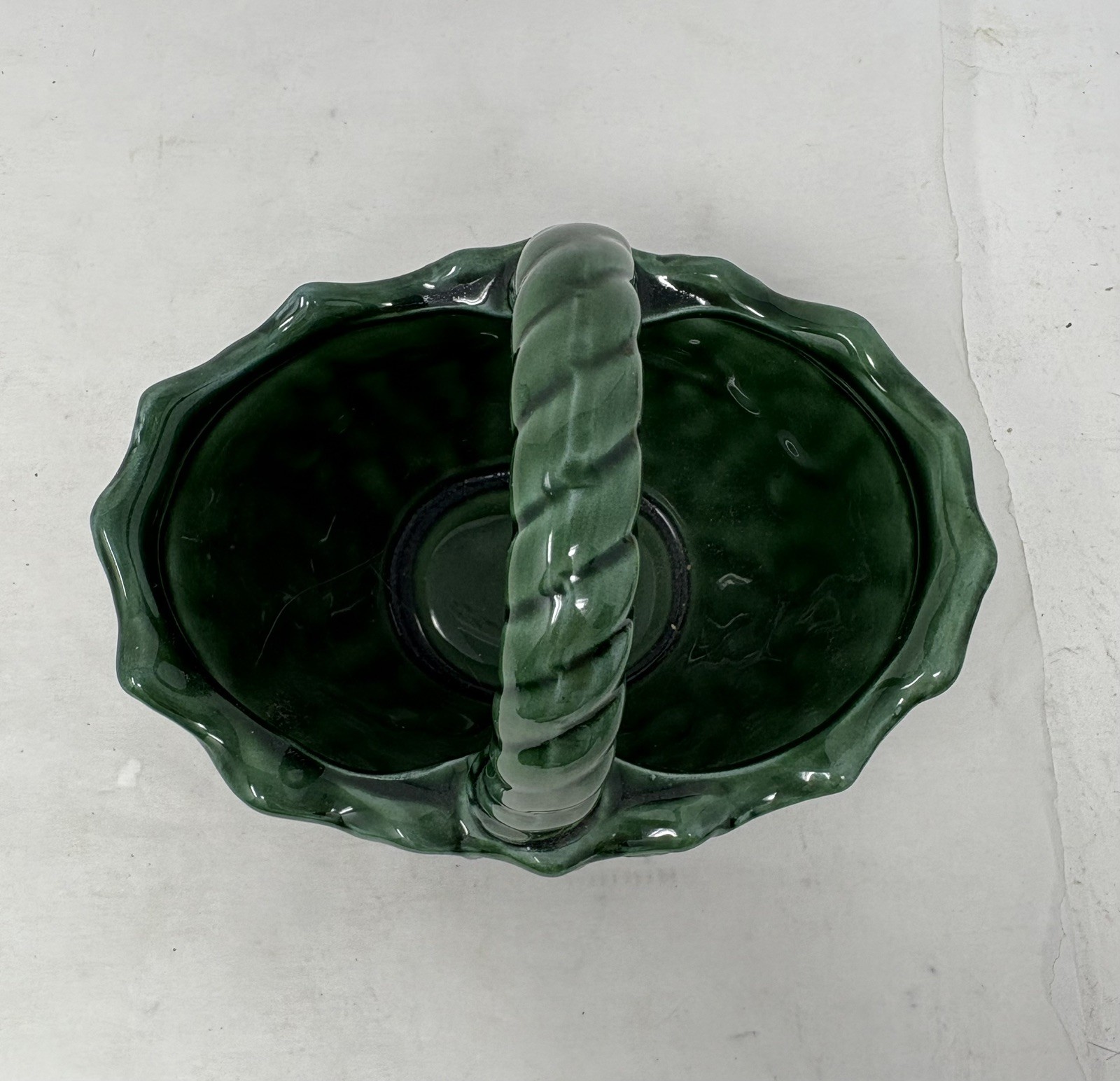 Lefton Green Holly Berry Basket Vintage 1970/71  5"