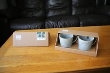 Image of 2x Denby Halo Speckle Mugs Blue Grey New In Original Box