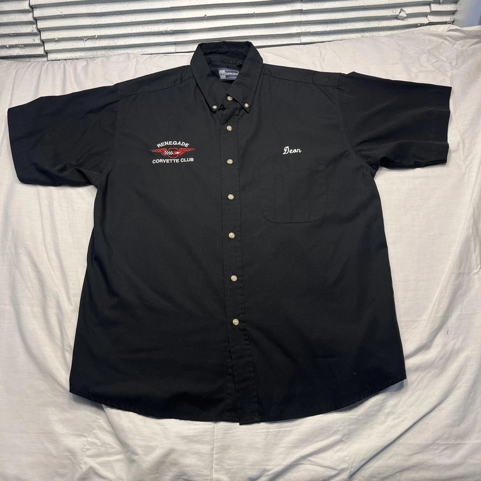 Renegade Corvette Club Shirt Mens Large Generation Button Up Embroidered Racing - Image 3 of 4
