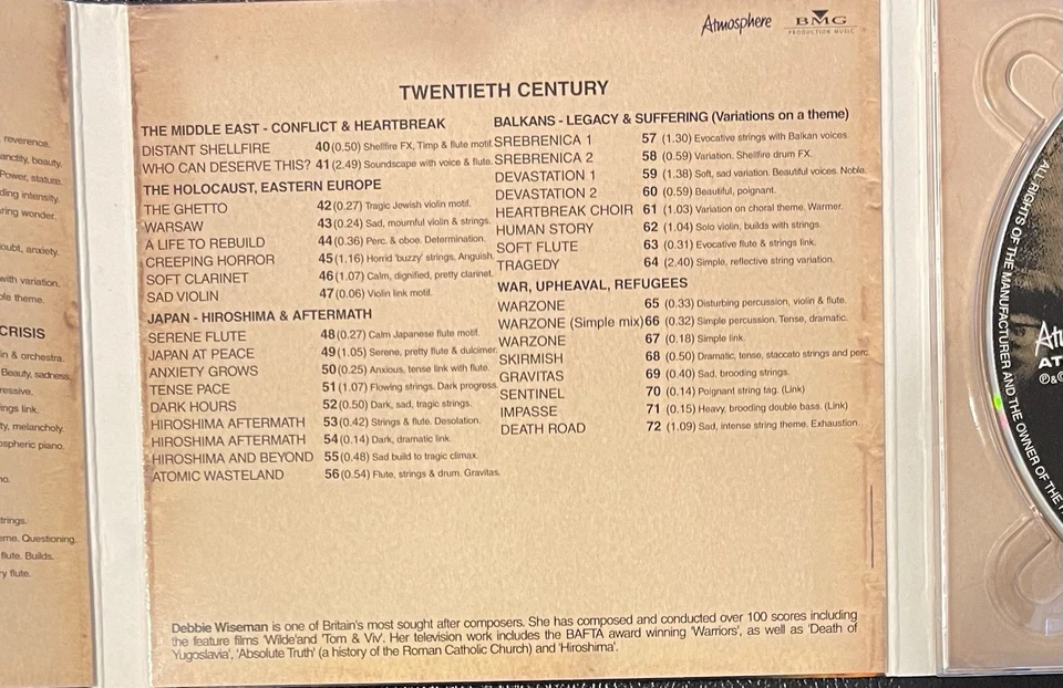 Dark Histories - BBC/BMG music library CD (Debbie Wiseman) - UK import VERY RARE - Image 4 of 4