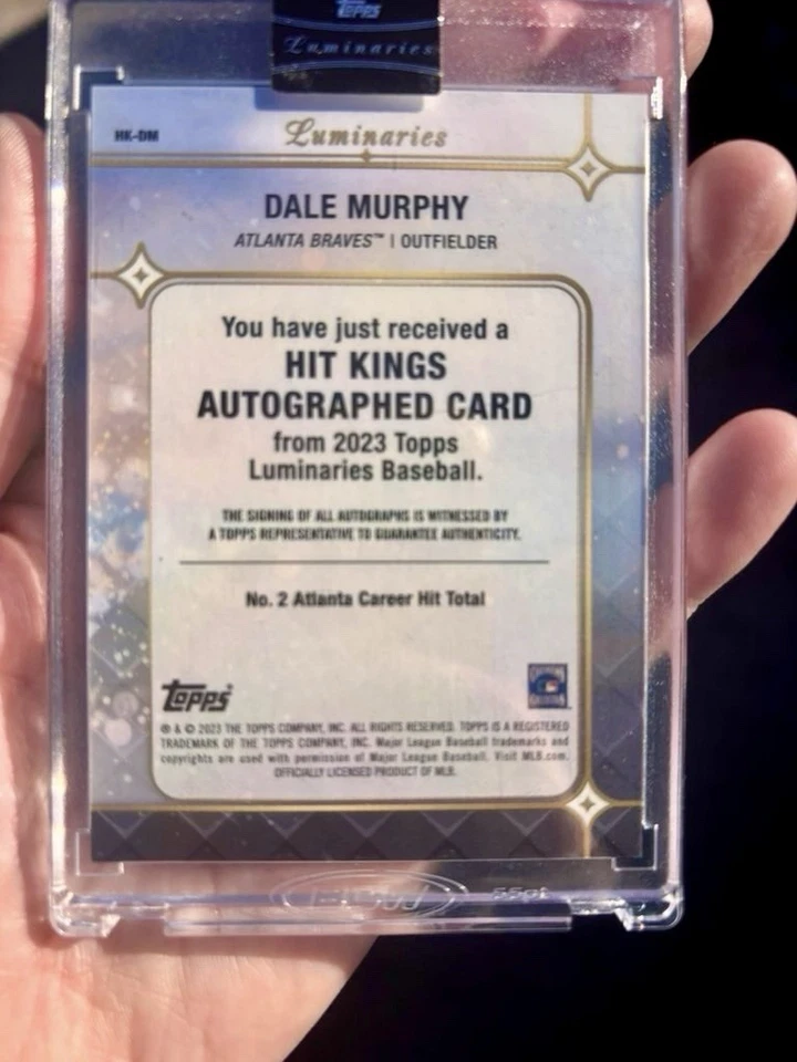 Raro 2023 Topps Luminaries Hit Kings Dale Murphy automático/3. ¡Envío gratis! Foto 2 de 3