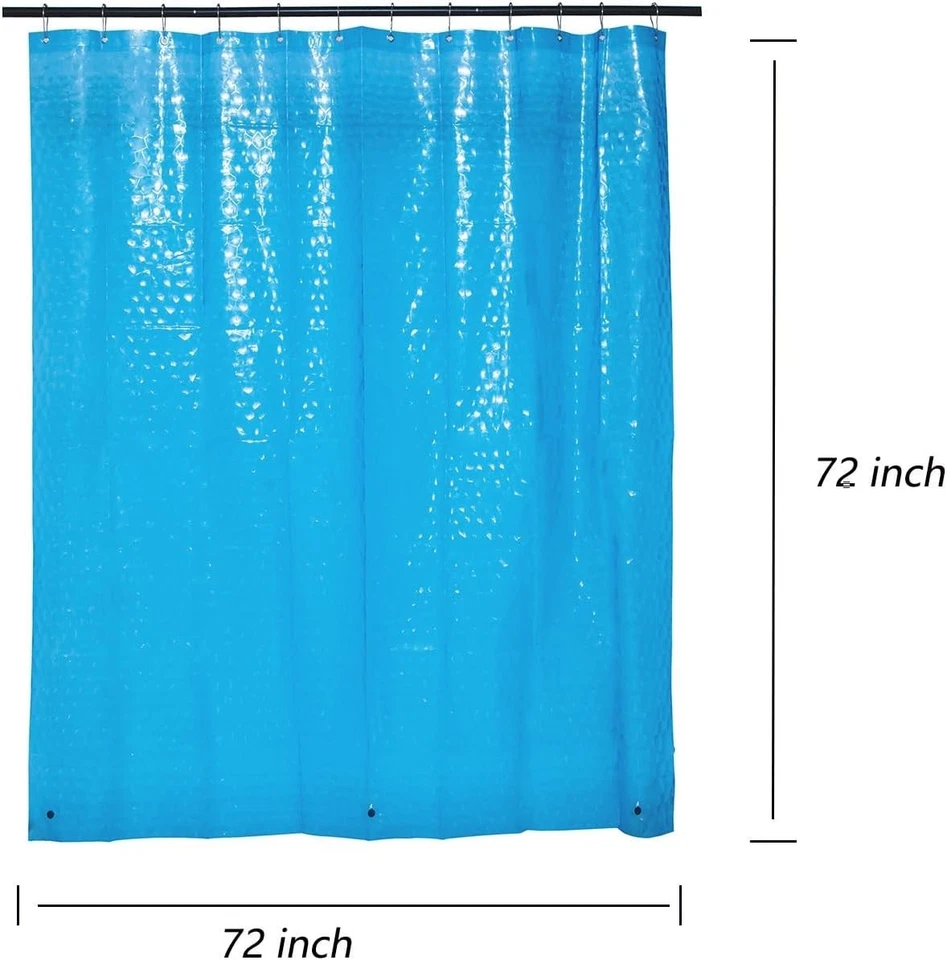 Revestimiento de cortina de ducha azul EVA, cubo de agua 3D 5G revestimiento de ducha 72 x 72 pulgadas Foto 2 de 4