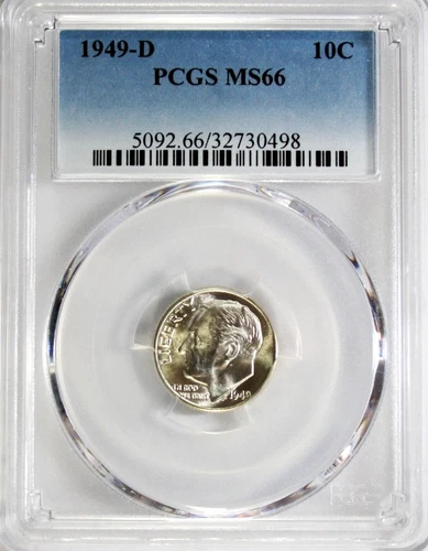 1949-D Roosevelt Dime PCGS MS66 #GA6-98 "90% Silver"