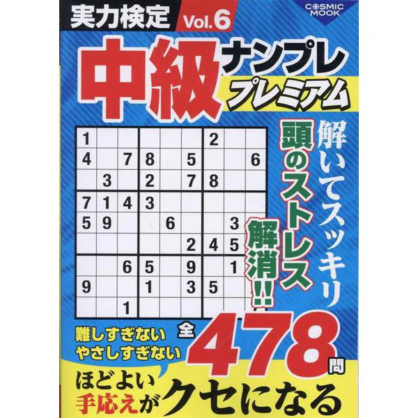 Puzzle Book Sudoku Intermediate Premium Vol.6 Excellent For Ages 14+