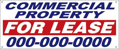 #ad #ad 2 to 20#x27; COMMERCIAL PROPERTY FOR LEASE Vinyl Banner CUSTOM Sign add your phone# $119.99