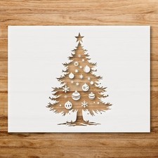 Christmas Tree with Ornaments and Star Wall Art Reusable Plastic Stencil - St