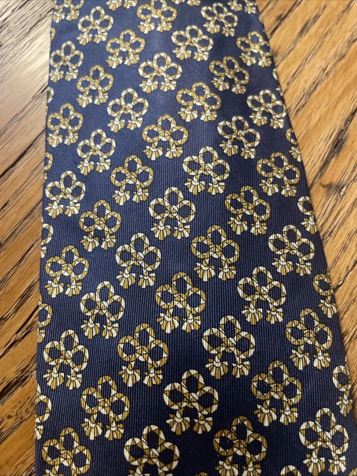 Corbata geométrica pequeña de seda Battistoni usada en excelente estado BAT 980 hecha en Italia Foto 3 de 4