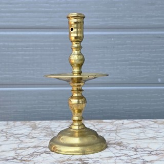 Antique Brass Candlestick Heemskerk Dutch Shape Turned Base Superb quality