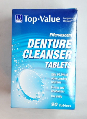 Top-Value Effervescent Denture Cleanser Tablets - 90 Tablet