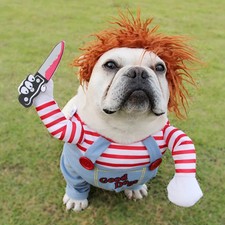 Chucky Costume Dog Puppy Halloween Costume Cute Cosplay Animals