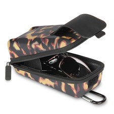 USA GEAR Hard Shell Glasses Case - Rugged Hard Case w/ Belt Loop -Tortoise Shell