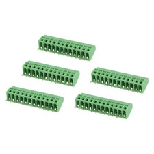 5Pcs 12 Pin PCB Mount Screw Terminal 2.54mm 0.1 Inch Pitch,Green