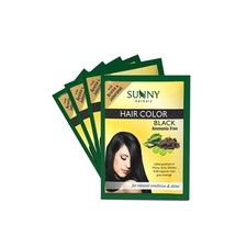 Bakson Sunny Hair Color (Black) (20g), Long-Lasting Color(pack of 4)