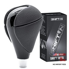 Black Leather Piano Black Wood Gear Shift Knob Black Leather / Piano Black