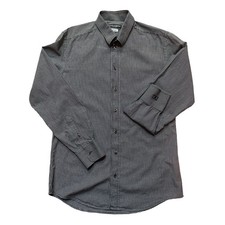 DOLCE & GABBANA Shirt Black White GOLD Slim Fit Dress Formal 41/16 Preppy Neutra