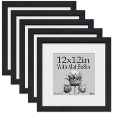 VCK 12x12 Picture Frame 5 pk, Natural Wood Grain 12 12 - 5 Pack, Black Oak