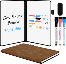 Portable White Board Dry Erase Notebook, 8.4" X 6" Double Sided Folding Whiteboa