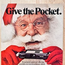 1972 Kodak Santa Claus Christmas Vintage Print Ad Pocket Instamatic Camera