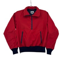 Vintage Nils Windbreaker Jacket Mens M Red Navy Pullover Half Zip Made in USA