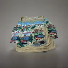 Collections Etc Ladies Sparkle Rhinestone Route 66 Hollywood Travel Shirt Size M