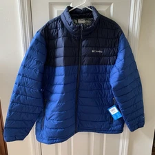 Columbia Mens Blue Omni Heat Powder Lite ll Puffer Jacket Size 2XL NWT