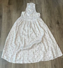 Rylee & Cru Women's Palm Tree Tan Linen Midi Dress Size XS Modest Boho NN115