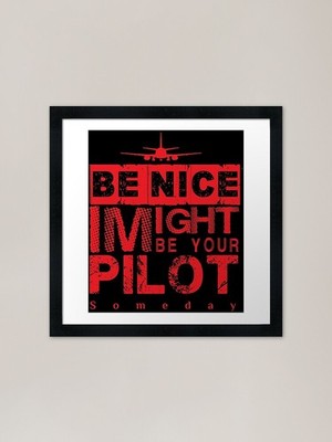 Be Nice I Might Be Your Pilot Somed gerahmtes Wandbild Poster Leinwanddruck Bild