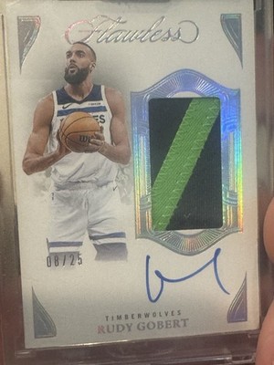 2024-25 Flawless Patch Autographs RUDY GOBERT /25 Holo Silver Minnesota T Wolves