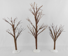 Snow Covered Holiday Tree 12" Display Decoration Resin Base Bendable Branches