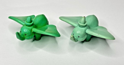 Lot of 2 Emerald Green Dumbo Walt Disney Productions Flying Elephant Hong Kong