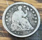 1853 Arrows Liberty Seated Half Dime Nice Original Good Slightly Bowed Flan CHRC