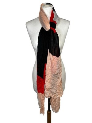 Jasper Conran Debenhams Seidenmischung Schal schwarz rot gold Halstuch