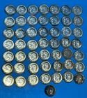 SILVER - ROOSEVELT DIMES - Full Roll of 50 Roosevelt 90% Silver Dimes ~ 1963