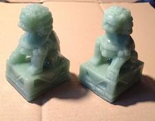 Coppia di  "LEONI GUARDIANI" (cani di FÔ) - in giada - made in CHINA - vintage