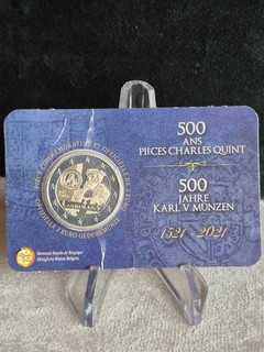 2 EURO BELGIQUE 2021 500 ANS CHARLES QUINT VERSION FR. COINCARD