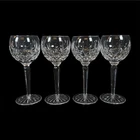 4x Waterford Lismore Hock Wine Glasses Elegant Vintage Crystal glass 7"