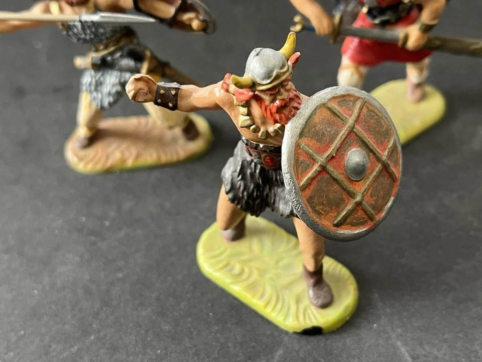 Elastolin Figuren 4 Figuren Vintage 7 cm Nordmänner Muselmann Wikinger - Bild 4 von 4